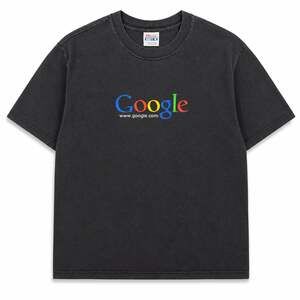 Vintage 90s Google www.google.com Hanes Beefy-T T-Shirt Large Black